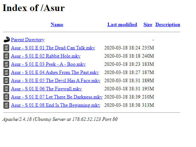 Index of Asur webpage image