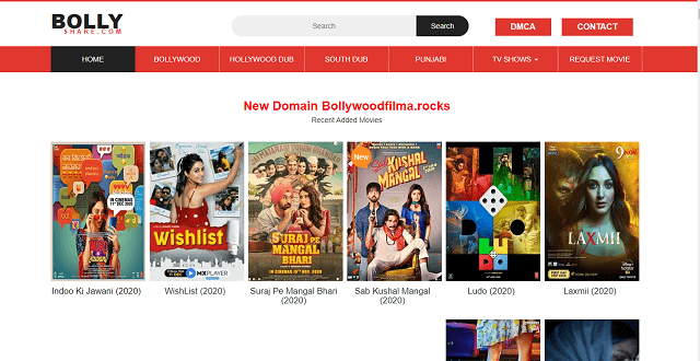 Bollyshere.com Website Homepage