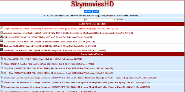 SkymovieHD Homepage