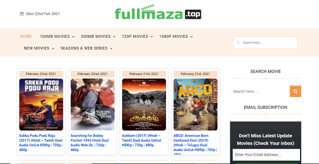 Fullmaza- 100MB Dual audio website homepage