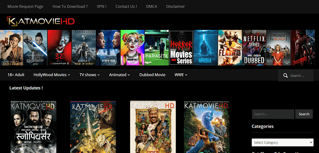 Katmovie Website Homepage